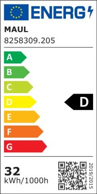 LED-Standleuchte MAULjaval dimmbar schwarz Energielabel